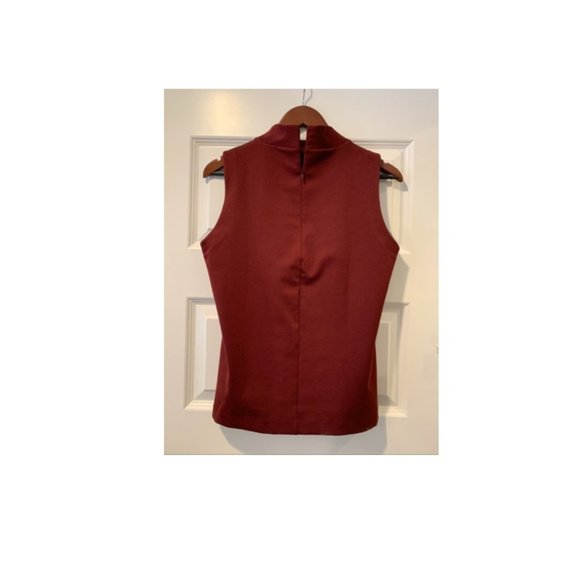 J Crew burgundy mock turtleneck ponte shell - Picture 2 of 3